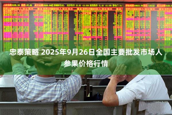 忠泰策略 2025年9月26日全国主要批发市场人参果价格行情